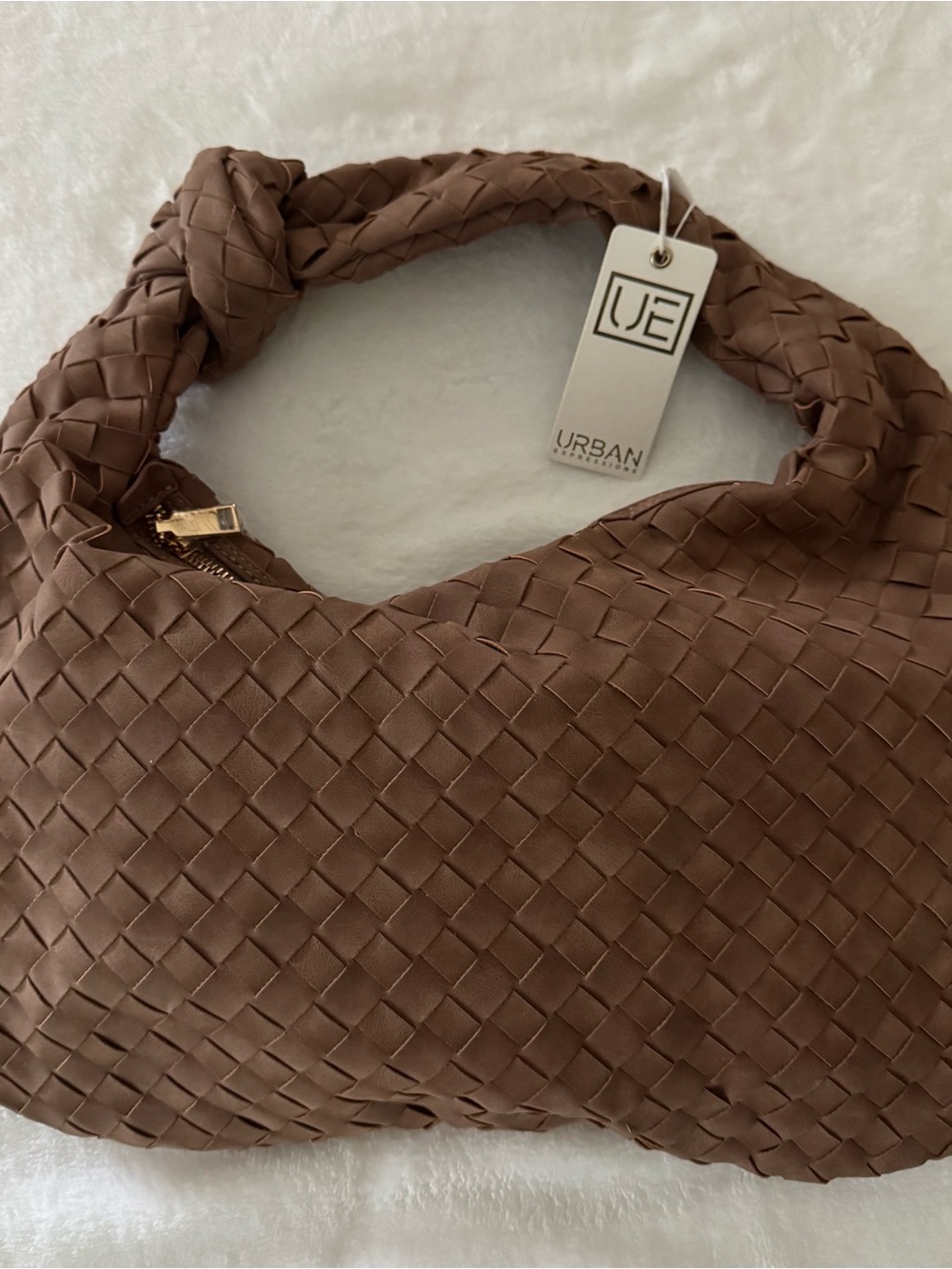 Urban Expressions Woven Hobo Shoulder Bag - Nutmeg